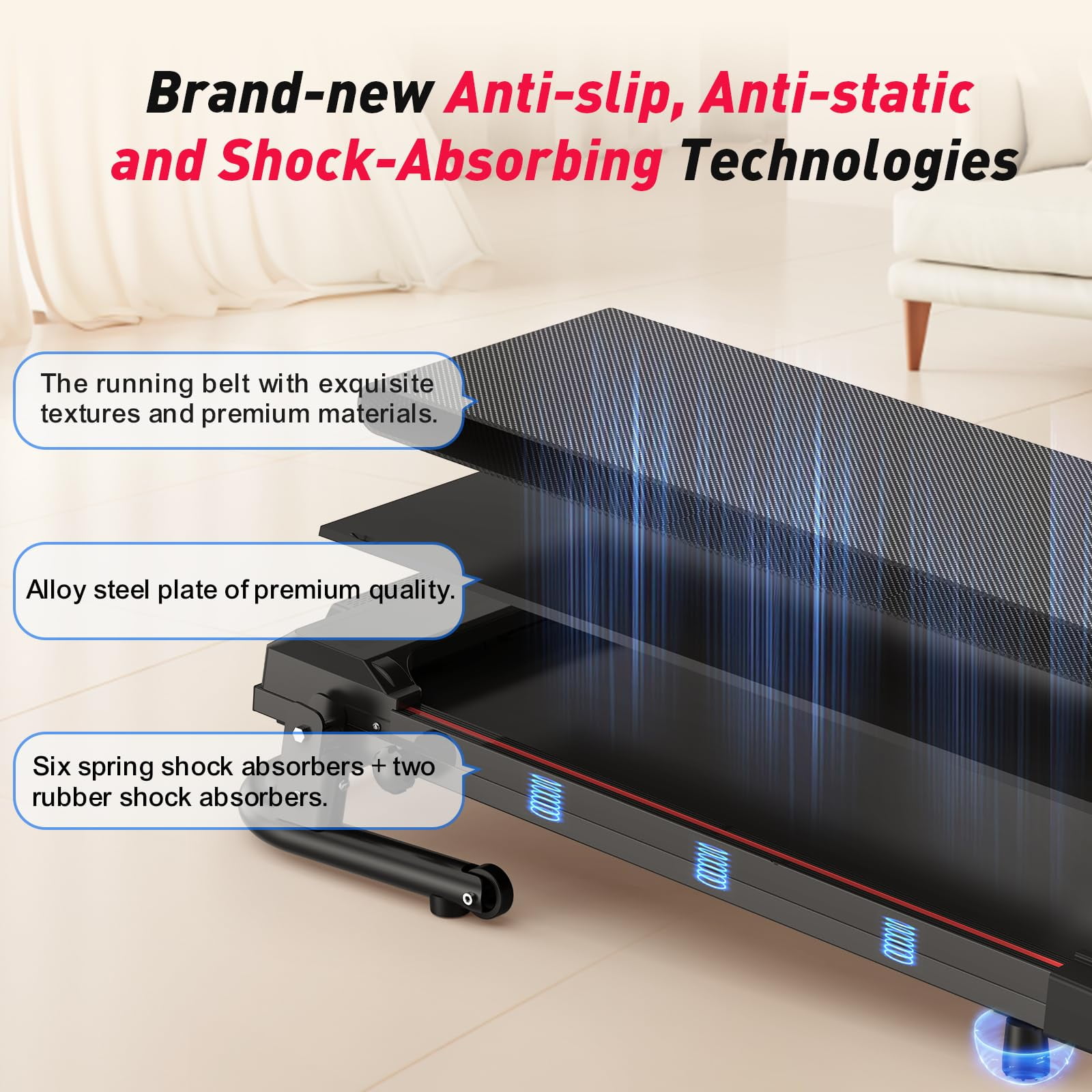 FYC Foldable Treadmill for Home, Electric Folding Treadmill with 300 lb Capacity, APP Control, Compact Design