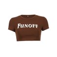 thumbnail image 1 of Kmbangi Crop Tops d'Été pour Femmes Imprimé Lettre Manches Courtes T-Shirt Slim, 1 of 8