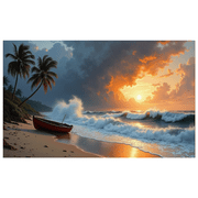LUUFILx Vibrant Tropical Beach Themed Banner with Palm Trees Airplane Clouds and Waves Beach Party Decorations Backdrop for Summer Events Vacation Celebrations Photo Props
