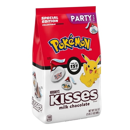 Hershey's Kisses Milk Chocolate Pokemon Candy, Party Pack 34.1 oz