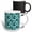 Multicolor, variant on 3drose, Pretty Deep Turquoise Flowers on a Flourish on a Light Blue Background, 11oz Mug
