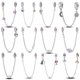 thumbnail image 1 of Cadena de seguridad con tope de silicona en forma de estrella, luna, sol, colibrí y árbol de Navidad de plata de ley 925, apta para pulseras DIY, joyería de cumpleaños, 1 of 5