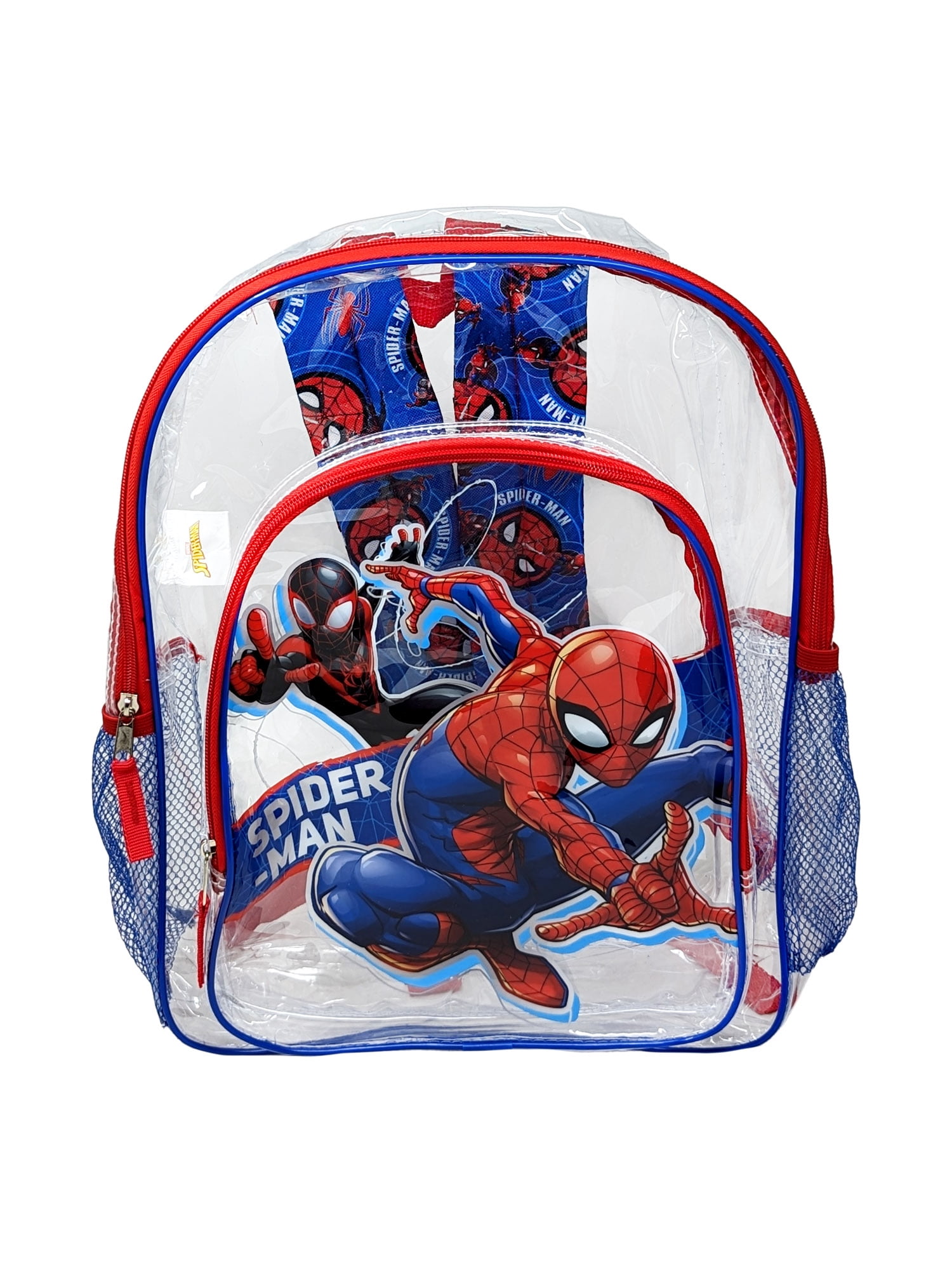 Spider-Man Backpack Clear Transparent 16" Miles Morales Marvel Boys Kids