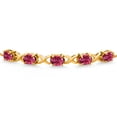 thumbnail image 3 of Gem Stone King 18K Yellow Gold Plated Silver Pink Tourmaline Bracelet for Women (4.25 Cttw, Gemstone October Birthstone, Oval 7X5MM, Fully Adjustable up to 9 inches), 3 of 5
