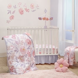 Trend Lab Blush Floral 3 Piece Crib Bedding Set for Girl Pink White 100 Cotton Walmart