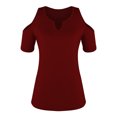 thumbnail image 4 of Camisas sexy de verano para mujer Cuello en V Hombro frío Manga corta Tops Blusa regular Fridja ghk5001, 4 of 5