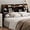 Black, variant on Queen/Full Headboard Queen Size with Storage, Wood Bookcase Headboard with Charging Station & 2 LED Lights, Modern Queen Headboard Only for Queen Size Bed, Noise-Free, Sturdy and Durable, White