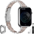 thumbnail image 1 of ANTHOUSE Slim Watch Band Compatible with Apple Watch 41mm 45mm 42mm 44mm 40mm 38mm Metal stainless steel Watchband suitable for iWatch 8/7/6/5/4/3/2/1/SE series Women Luxury strap, 1 of 12