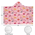 thumbnail image 3 of Wearable Blanket,Pink Cartoon Dinosaurs Landscape Pattern Hooded Wearable Sherpa Blanket for Adults & Teens,Winter Poncho Shawl Wrap Cape Thick Warm,60"x80", 3 of 5