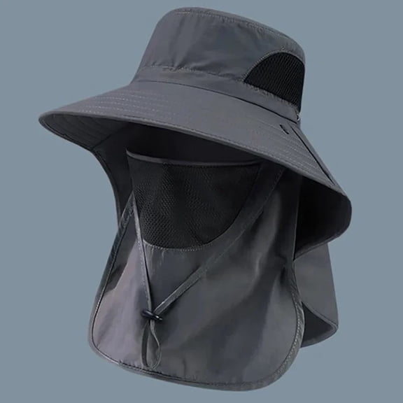 Summer Unisex Wide Brim Sun Hat with Neck Flap, UV Protection Fisherman Bucket Cap for Outdoor Hunting Fishing Hiking