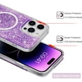 thumbnail image 6 of Daxi for iPhone 14 Pro max case, clear magnetic ultra-thin glitter women's girly soft case-Purple, 6 of 15