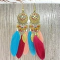 thumbnail image 5 of Feather Earrings for Women Vintage Boho Earrings Black Feather Tassel Earrings Long Feather Earrings Western Bohemian Jewelry for Women, 5 of 6