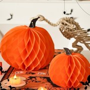 3D Paper Pumpkin Honeycomb Hanging Decoration Lanterns Pumpkin Tissue Ball Halloween Party Weddings Garden Indoor Outdoor Decoration