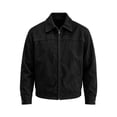 thumbnail image 3 of Men's Relaxed Fit Zip Up Jacket Lapel Collar Smooth Textured Coat with Pockets Fully Lined Casual Spring Fall Outfits Outerwear, 3 of 7
