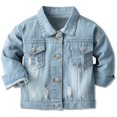 thumbnail image 2 of Chaqueta vaquera Cromoncent para niños y niñas Butterfly Blue 2-3T, 2 of 7