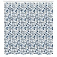 thumbnail image 3 of Ambesonne Ski Pattern Shower Curtain, Skiing Themed Motifs, 69"Wx70"L, Eggshell and Dark Sky Blue, 3 of 3