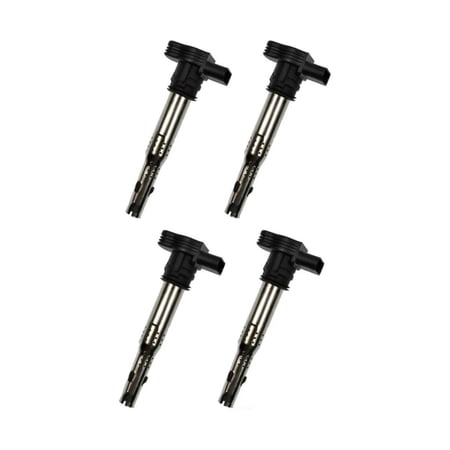 CarLights360 For Volkswagen Beetle Cabrio/GLI 2010 Ignition Coil Set | Black | Coil on Plug Ignition | Push On Mount | Blade Terminal