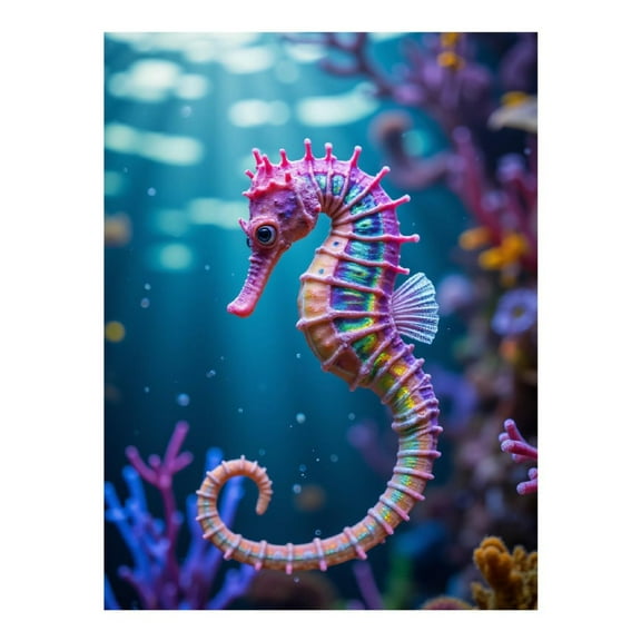 Diamond Art Kit for Adults, Colorful Seahorse In Coral Reefs Diamond Painting for Adults Beginners, 5D DIY Diamond Art Painting Kits, Colorful Diamond Painting Craft for Home Decor 12x16