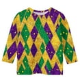 thumbnail image 3 of Ovbmpzd Mardi Gras Tops for Toddlers 3/4 Sleeve Purple Graphic Prints Blouses Shirts for Teens Girls Trendy 3 Years, 3 of 4