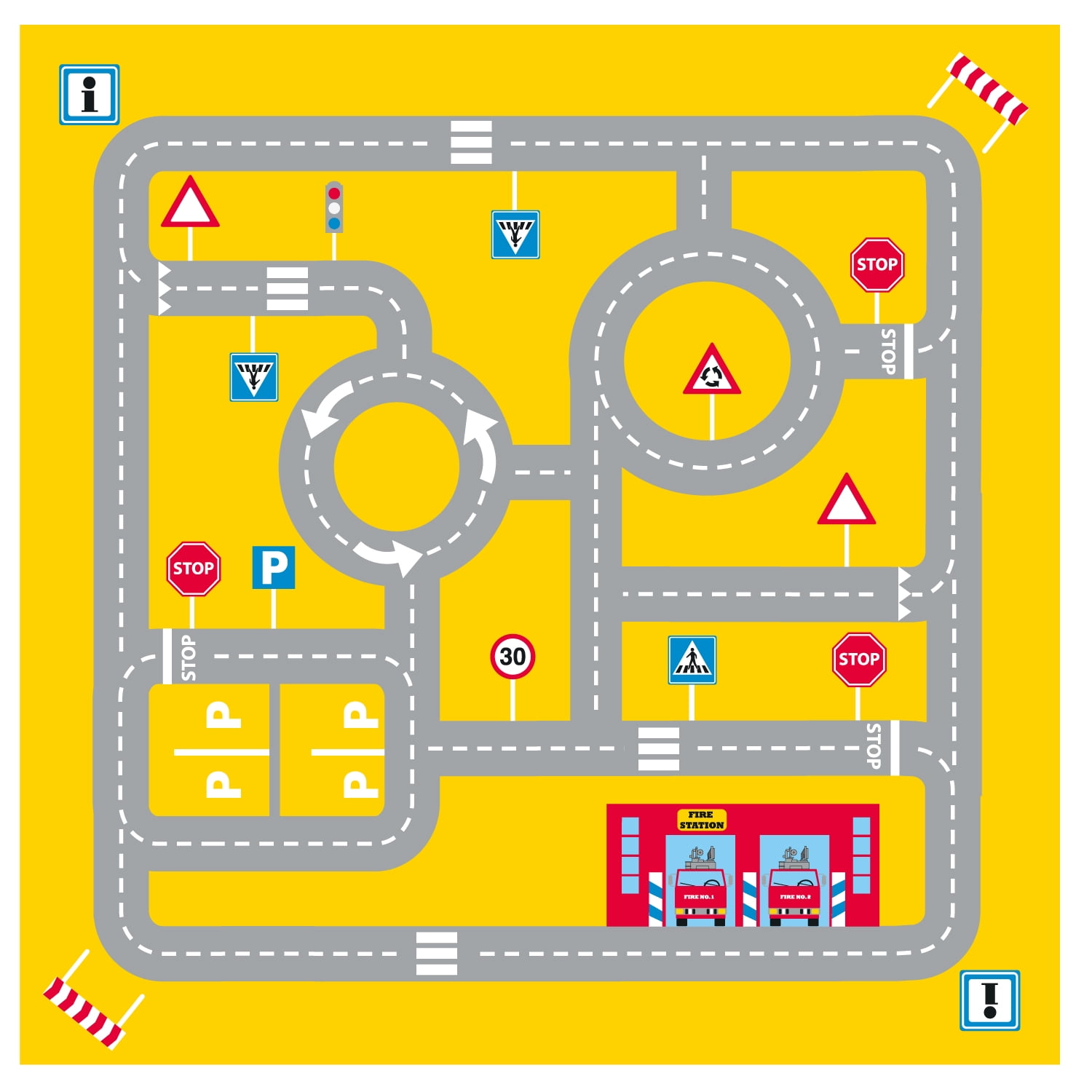 Fun2Give Pop-It-up Nylon Firestation Tent with Street Map Playmat, 3+ years
