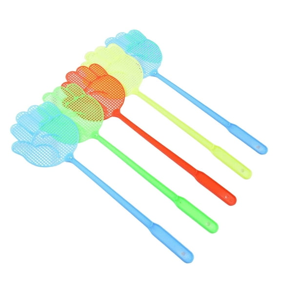 Binwennn 5pcs Fly Swatter Funny Hand Shaped Fly Swatters Manual Fly Swatter With Long Handle Indoor And Outdoor For Color Random Large Glue Sticky Banana Gnat Trapper Cockroach Sticky Gnat for for