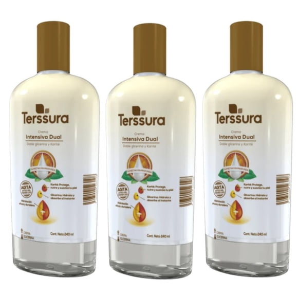Terssura Crema Intensiva Dual Doble Glicerina Y Karité 240ml 3 Pzas