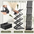 thumbnail image 4 of Tatuo 1 Piece Foldable Magazine Rack Metal Catalog Literature Rack Portable 4 Pockets with Carrying Bag Brochure Stand Literature Display Holder Stand for Exhibition Trade Show, 4 of 6