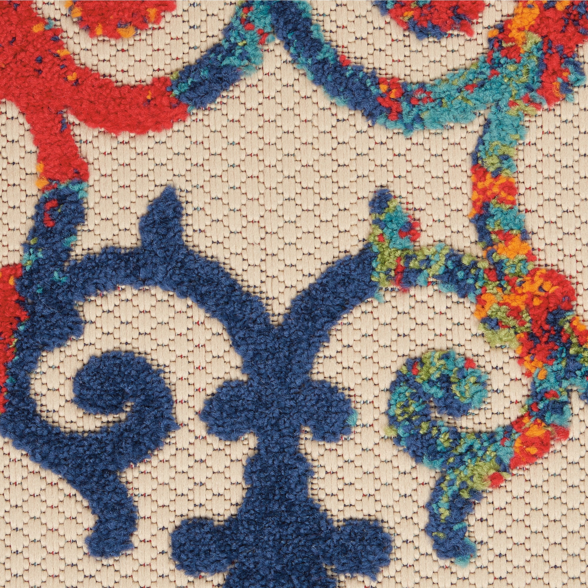 Nourison Aloha Indoor/Outdoor Transitional French Country Multicolor 6' x 9' Area Rug, (6' x 9')
