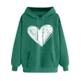 thumbnail image 2 of Idoravan Lightweight Hoodies for Women Pullover Women's Heart Shape Graphic Design Winter Hoodie Pullover Long Sleeved Comfortable Sweatshirt Green S, 2 of 7