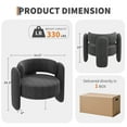 thumbnail image 2 of Accent Chair, Modern Comfy Teddy Barrel Chairs, Oversized Upholstered Round Arm Chair for Living Room, Bedroom, Reading Room, Dark Grey, 1 PCS, 2 of 7