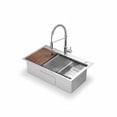 thumbnail image 1 of Qinaqin 25x22x9 En Abatibles-En Single Bowl Stainless Acero Cocina Drain Topmount Estación de Trabajo Con Pull Down Faucet Moderno 5-Piece Set Hole Original Color Set-New, 1 of 8
