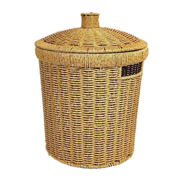 Cesto para la ropa sucia tejido a mano, cesta de almacenamiento con gran abertura, decorativo. L