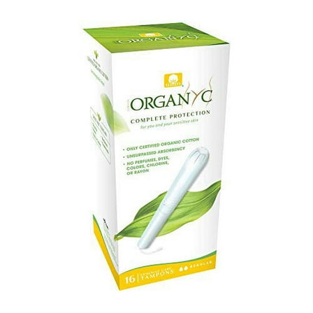 Organyc 100% Certified Organic Cotton Tampons, Normal Flow, Cardboard Applicator, 16 Count