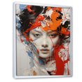 thumbnail image 2 of Designart "Kabuki Reverie Woman Portrait in Japon Art II" Portrait Floater Framed Canvas Wall Art, 2 of 7