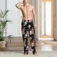 thumbnail image 6 of Lsque Hibiscus Rose Print Men's Pajama Pants, Lounge Pant - Comfortable Home Wear,Elastic Waistband, Stylish Design-X-Large, 6 of 9