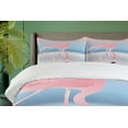 thumbnail image 4 of Ambesonne Flamingo Duvet Cover Sets, Birds in Love Lake, 2-Queen, Pink Blue, 4 of 7