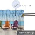 thumbnail image 5 of Beach Kitchen Window Curtain Valance Summer Ocean Scenery Colorful Beach Chair Tropical Palm Tree Window Treatment Valance Curtains for Bathroom 54 by 18 in, 1 Panel, 5 of 6