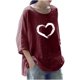 thumbnail image 1 of Camiseta holgada de manga 3/4 con cuello redondo y estampado a la moda para mujer Pompotops  FGAJ4240, 1 of 3