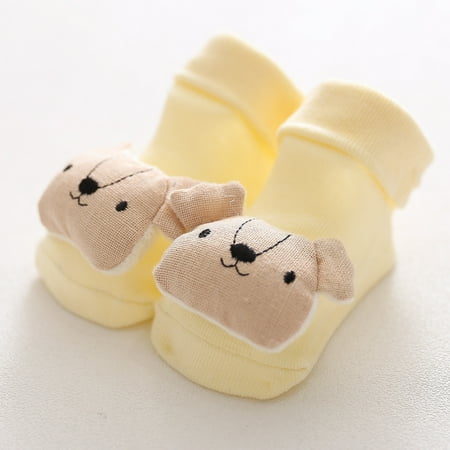 

Baby Girls Boys Anti-Slip Stereoscopic Cartoon 3D Floor Socks Beige M