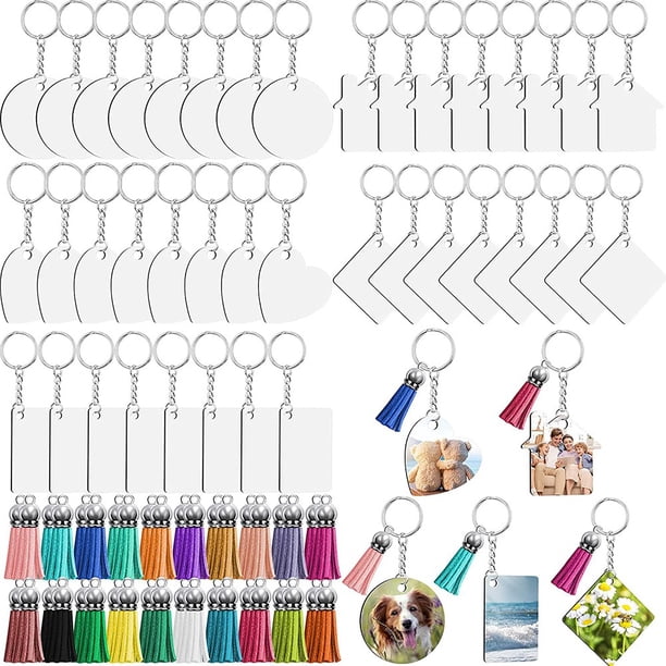 160 Piezas Ornamentos de SublimacióN en Blanco Llaveros en Blanco de SublimacióN MDF Tableros de de SublimacióN de Doble Cara Suministros de Bricolaje