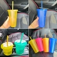 thumbnail image 2 of 24 oz 5-Pack Glitter Cups with Lids and Straws, Reusable Plastic Cups for Cold Drinks Tumbler with Straw and Lid, Great for Parties, Iced Coffee, Juices, Smoothies, 2 of 5