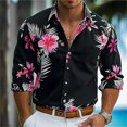 thumbnail image 3 of Líneas de camisas para hombres, pétalos de lujo de moda, casuales, suaves y cómodos, patrón de alta definición, nuevas blusas para hombres., 3 of 5