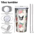 thumbnail image 4 of Boston Terrier Dog and Flower Florals 10oz Tumblers Stainless Steel Tumbler with Lid and Straw,Vacuum Insulated Double Wall Travel Tumbler Cups with Cleaning Brush for Coffee, Tea, 4 of 4