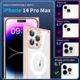 thumbnail image 2 of Magnetic Square iPhone 14 Pro Max Case - Magsafe Compatible, Non-Yellowing, Camera Lens Protector - Pink, 6.7 Inches, 2 of 14