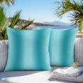 thumbnail image 3 of Turquoise Ombre Throw Pillow Covers 24x24 Inch Set of 2, Farmhouse Teal Gradient Modern Art Waterproof Outdoor Pillow Covers, Decorative Cushion Pillowcases for Couch, Sofa, Bed, Garden, Patio, 3 of 9