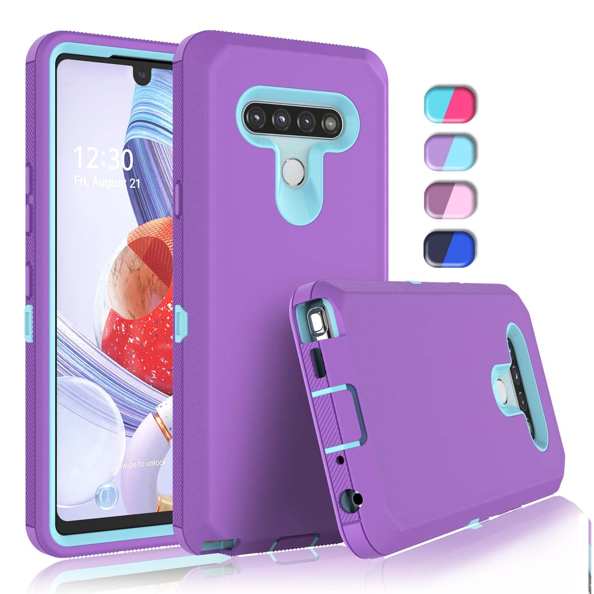 Full-Body Shockproof Protective Rugged Bumper Cover Built-in Screen Protector E-Began LG Stylo 5 Case with Impact Resist Durable Cute Case -Peach Blossom LG Stylo 5V/ Stylo 5X/ Stylo 5 Plus 