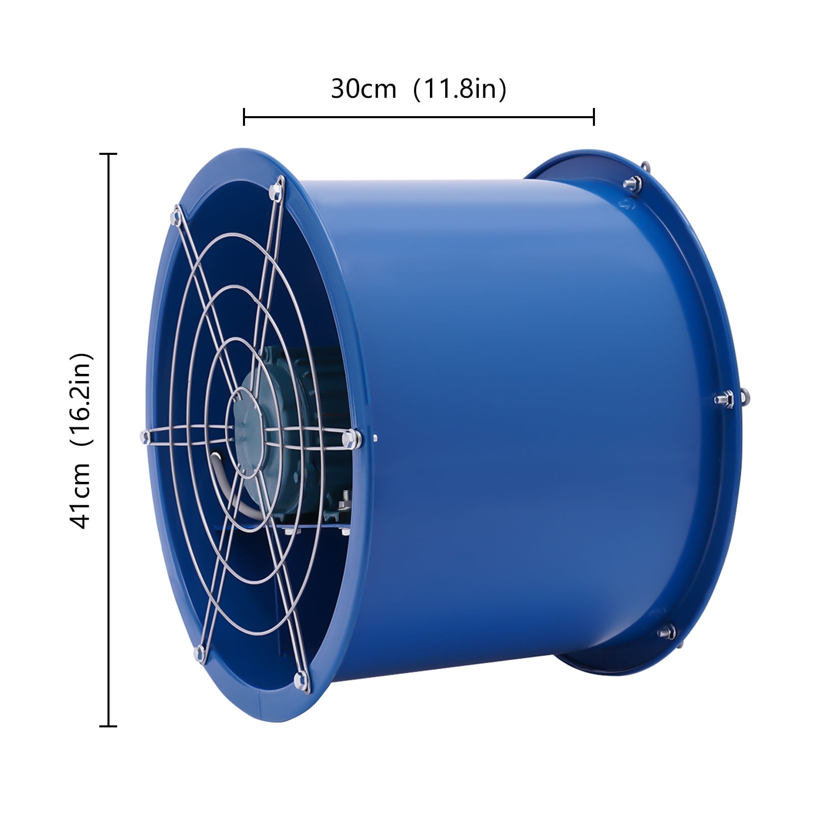 370W 110V Axial Fan Cylinder Pipe Spray Booth Paint Fume Exhaust Low Noise for Factories, Warehouses