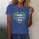 thumbnail image 2 of Mujeres Manga Corta de Verano Tops Impreso Sudadera Casual, Cuello Redondo Blusa Ligera para la Primavera Y el Verano, 2 of 7