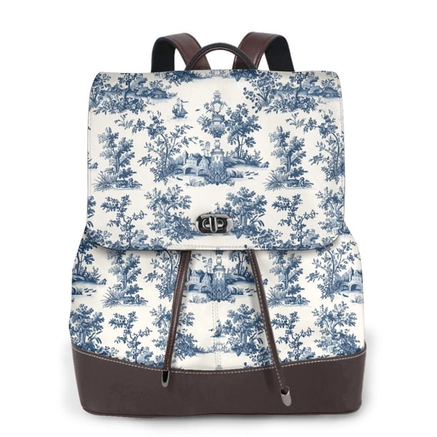 Balery Vintage Floral 1 Mochila de Cuero para Mujeres, Gran Capacidad, Bolsa de Viaje Multifuncional, Mochila de Cuero y Bolsa de Hombro para Mujeres