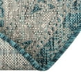 thumbnail image 6 of Rugs.com Outdoor Aztec Collection Rug – 10 Ft Round Teal Flatweave Rug Perfect For Kitchens, Dining Rooms, 6 of 6